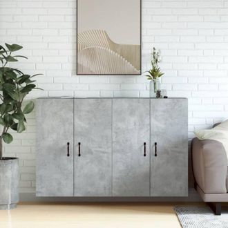 vidaXL Armadietti a Parete 2 pz Grigio Cemento in Legno Multistrato - Vidaxl