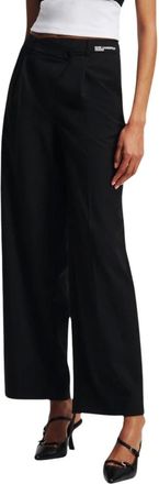 Karl Lagerfeld Dames, Broeken, Zwart, Maat: M Viscose