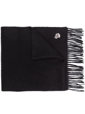 Paul Smith signature-zebra fringed scarf - men - Lambs Wool - One Size - Black