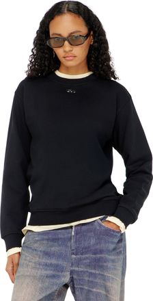 Diesel Cotton sweatshirt with Oval D embroidery - Sweaters - Woman - Black
