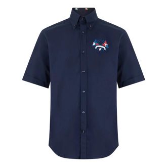 Paul & Shark Short Sleeve Shirt - Heren - Korte mouwen Overhemden - Blauw - L - Katoen - Overhemden