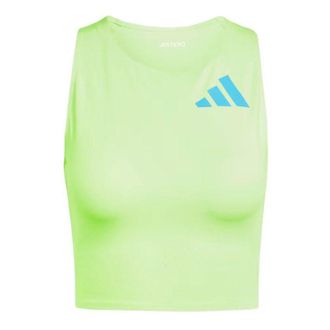 adidas (WMNS) adidas Adizero Road to Records Crop Top Asia Sizing Lucid Lemon IT5774