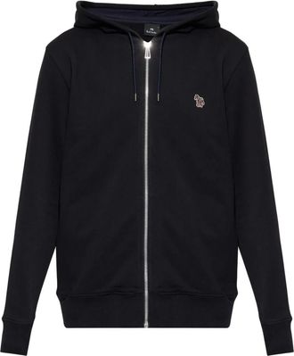 Paul Smith Zebra Logo Zip Through Hoodie - Heren - Vesten met rits - Zwart - S - Katoen - Hoodies & sweatvesten