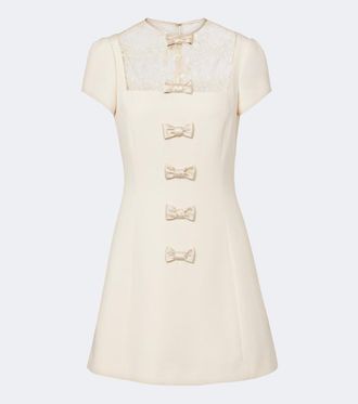 Valentino Crepe Couture lace-trimmed minidress