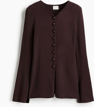 H&M Cardigan in Rippstrick - Brown