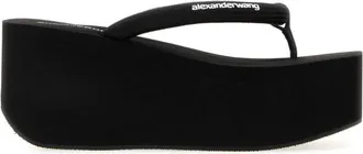 Alexander Wang Black Logo Jenna Sandals