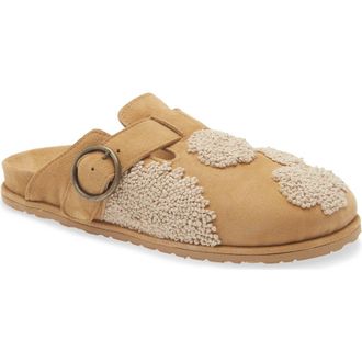 Laidbacklondon Drift French Knot Slide Sandal in Saffron Suede /Natural at Nordstrom, Size 10Us