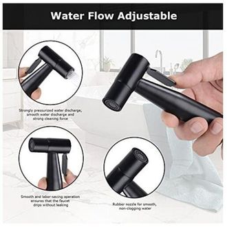 OEM Kit De Rociador Para Inodoro De Acero Inoxidable, Ducha De Mano Con Bid&eacute; Y Rociador De Presi&oacute;n Ajustable, Negro