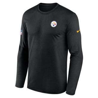 Nike Pittsburgh Steelers Legend Logo Nike Mens Dri-FIT NFL Long-Sleeve T-Shirt in Black | 02TJ00A7L-FEJ