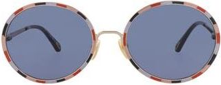 Chlo&eacute; 60mm Round Sunglasses in Gold Gold Blue at Nordstrom Rack