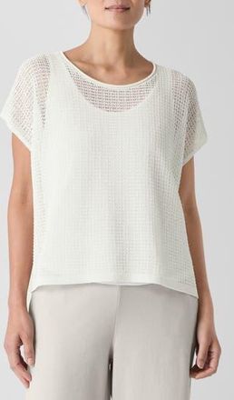 Eileen Fisher Open Stitch Organic Cotton Sweater in Ivory at Nordstrom Rack, Size Xx-Small