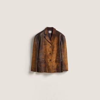 Miu Miu Waxed suede leather jacket