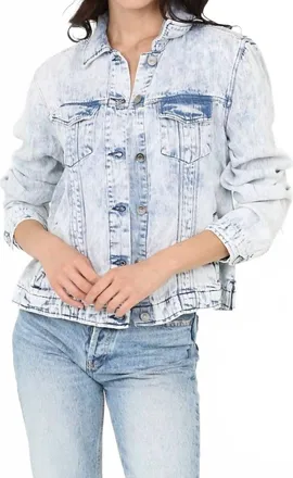 Angie Aurora Acid Washed Jacket In Dark Denim