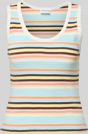 Jake*s Casual Tanktop mit Feinripp und Rundhalsausschnitt in Aqua, Gr&ouml;&szlig;e XXL