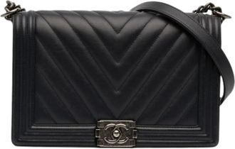 Chanel Pre-owned Boy Flap - Dames - Vintage Schoudertas - Zwart - ONE Size - Leer - Vintage