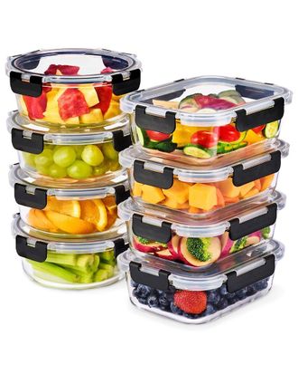 Sorbus Set Of 8 Glass Meal Prep Containers With Airtight Lids