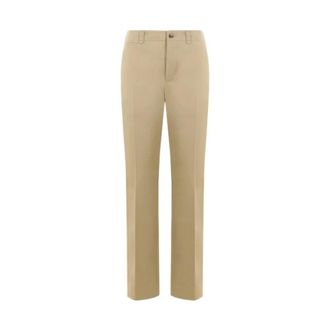 Saint Laurent Straight Trousers, female, Beige, S, Saint Laurent Trousers Beige