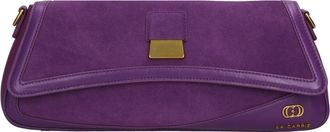 La Carrie Onregelmatige Leren en Su&egrave;de Tas - Dames - Clutches - Paars - ONE Size - Su&egrave;de - Tassen