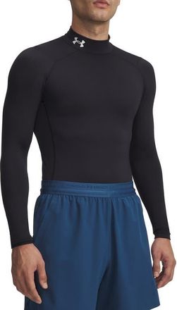 Under Armour CG Armour Compression Mock Neck Performance Top in Black/white at Nordstrom, Size Xxx-Large