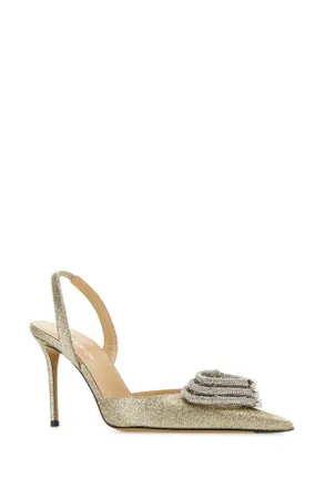 Mach & Mach Womens Platinum Fabric Pumps Champagne Scarpe Con Tacco