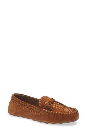 Free People Sandy Beaded Boat Shoe in Cognac Suede at Nordstrom, Size 7.5