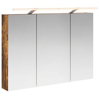 vidaXL Armario Con Espejo De Ba&ntilde;o Roble Ahumado 100 X 14,5 X 70 Cm Vidaxl