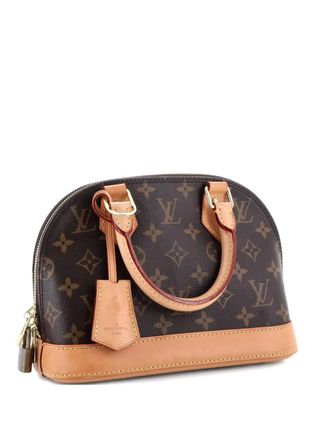 Louis Vuitton Borsa a mano Alma BB in tela con monogramma e tracolla - Marrone