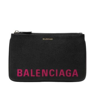Balenciaga Pre-owned Leren Clutch - Dames - Pre-owned - Zwart - Maat: ONE Size Leer