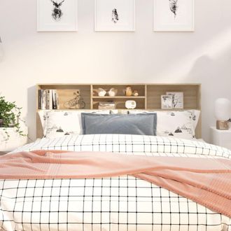 vidaXL Mueble Cabecero Color Roble Sonoma 180x19x103,5 Cm Vidaxl