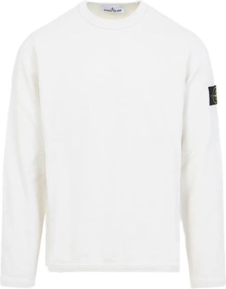 Stone Island Mesh Stitch Organic Cotton Fleece Sweatshirt