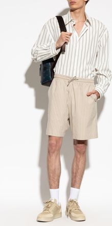Emporio Armani Shorts With Logo Patch, Mens, Beige