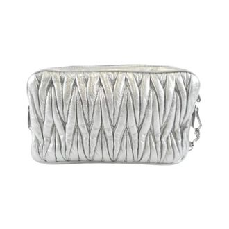 Miu Miu Pre-owned Matelasse Schoudertas - Dames - Vintage Schoudertas - Grijs - ONE Size - Leer - Vintage