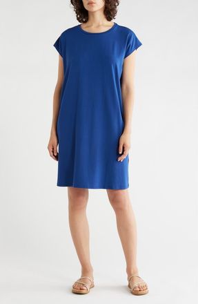 Eileen Fisher Crewneck Boxy Dress in Deep Dive at Nordstrom Rack, Size X-Large