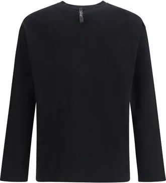 Jacquemus Logo-Printed Cotton-Hemp Jersey Long-Sleeve T-Shirt - Black
