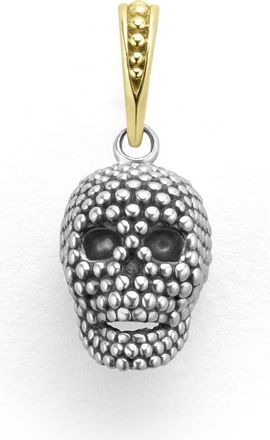 Lagos Mens Anthem Sterling Silver Caviar Skull Pendant in Two-Tone at Nordstrom