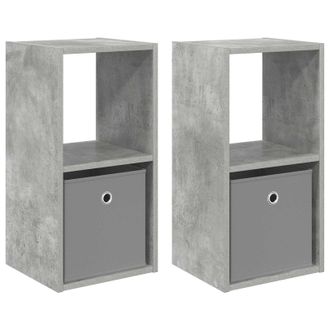 vidaXL Mesita De Noche 2 Pcs Gris Concreto 30,5 X 27 X 59,5 Cm Vidaxl