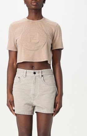 Fendi T-shirt cropped Fendi in cotone