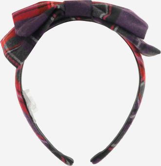 Il Gufo Bow Headband For Girls Purple Cotton Accessory