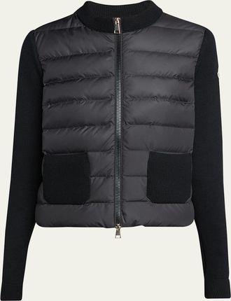 Moncler Padded Wool Zip-Up Cardigan