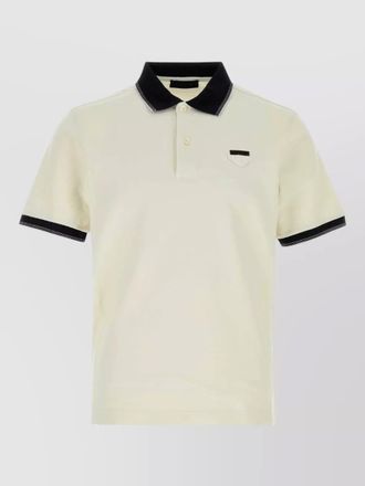 Prada piquet polo shirt chest pocket contrasting collar