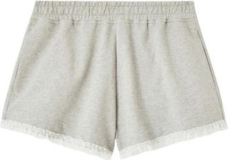 Ganni Isoli Shorts met ruches - Dames - Korte Broeken - Grijs - M - Katoen - Korte Broeken