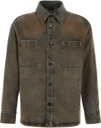 Fendi Grey Solid Shirt Jacket
