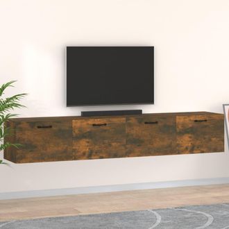 vidaXL Vidaxl - Armarios Pared 2 Uds Contrachapada Roble Ahumado 100x36,5x35 Cm
