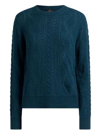 Etro cable-knit wool sweater - Blue