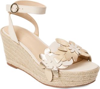 Jack Rogers Talahi Platform Wedge Sandal in Ivory/Platinum at Nordstrom, Size 7.5