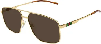 Gucci GG1676S Aviator Gold Frame Sunglasses - Gold