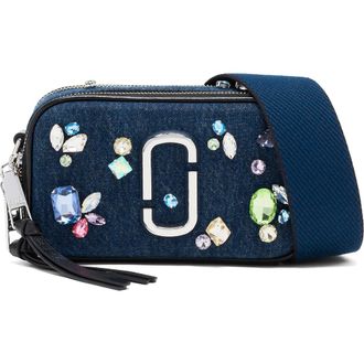 Marc Jacobs The Gem Denim Snapshot Crossbody Bag in Indigo at Nordstrom