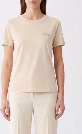 Liu Jo T-shirt in cotone a maniche corte con logo frontale ricamato