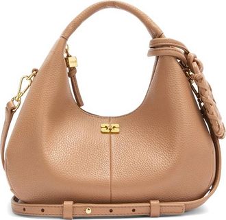 Ganni Mini Shoulder Bag In Brown