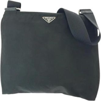 Prada Pre-owned Cross Body Bags, female, Black, Size: ONE SIZE Pre-owned Nylon Cross Body Bag